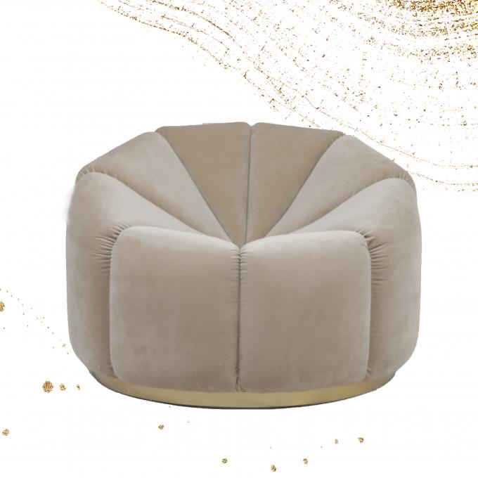 Wohnzimmer-Möbel-einzelne Samt-Kürbis-Freizeit Sofa With Metal Base 1