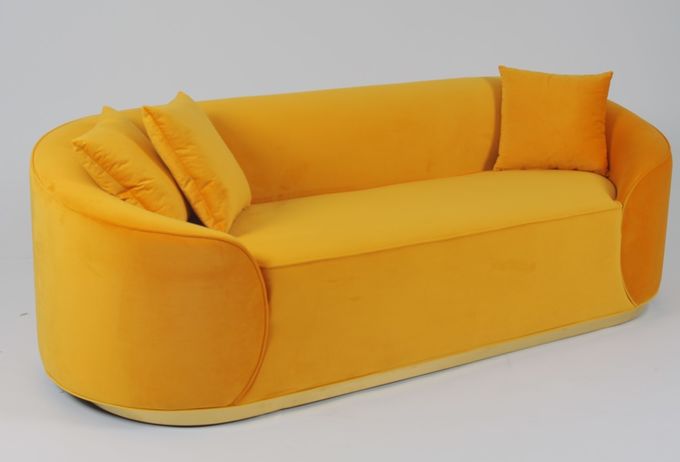Wohnzimmer-Gewebe-Samt Sofa With Metal Base 3