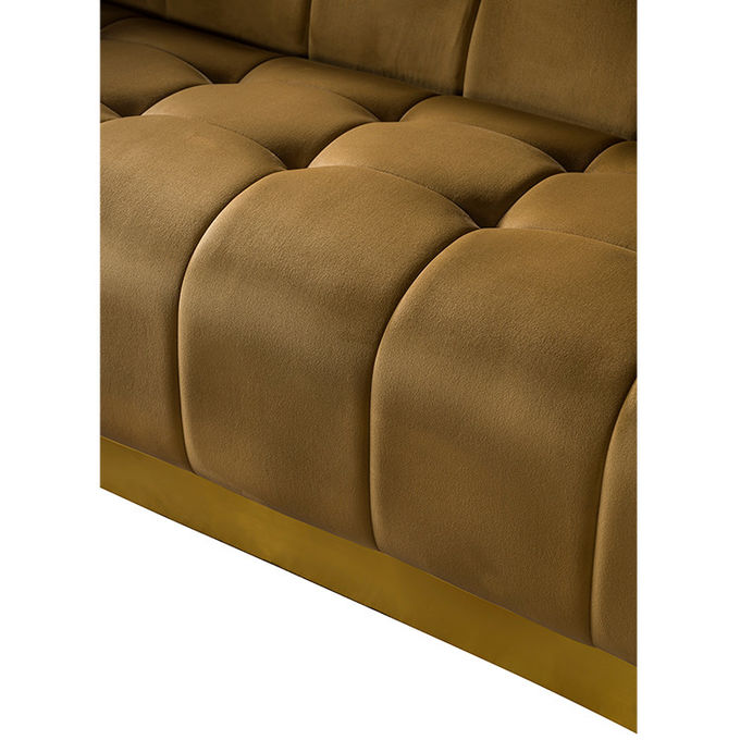Basis-bequemes Wohnzimmer-Sofa W 210cm Gold 1
