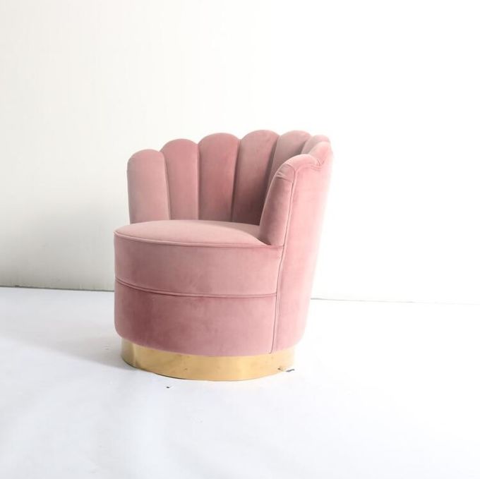 Moderne Blume formen Basis W76cm-Samt-Gewebe-Sofa With Golds SS 4
