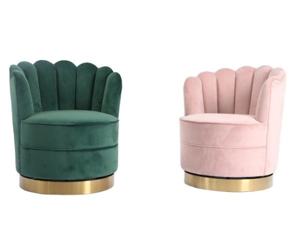 Moderne Blume formen Basis W76cm-Samt-Gewebe-Sofa With Golds SS 1