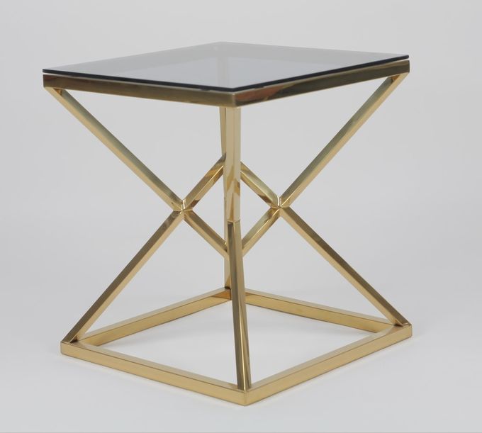 50x50cm moderner Edelstahl 0.47cbm und Glas Couchtisch 3