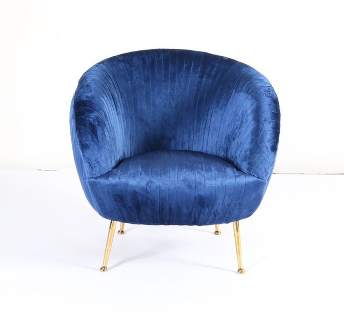 Moderne dunkelblaue Höhe des Samt-Akzent-Lehnsessel-75cm 4