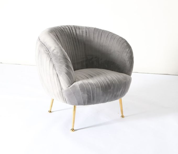 Moderne dunkelblaue Höhe des Samt-Akzent-Lehnsessel-75cm 1