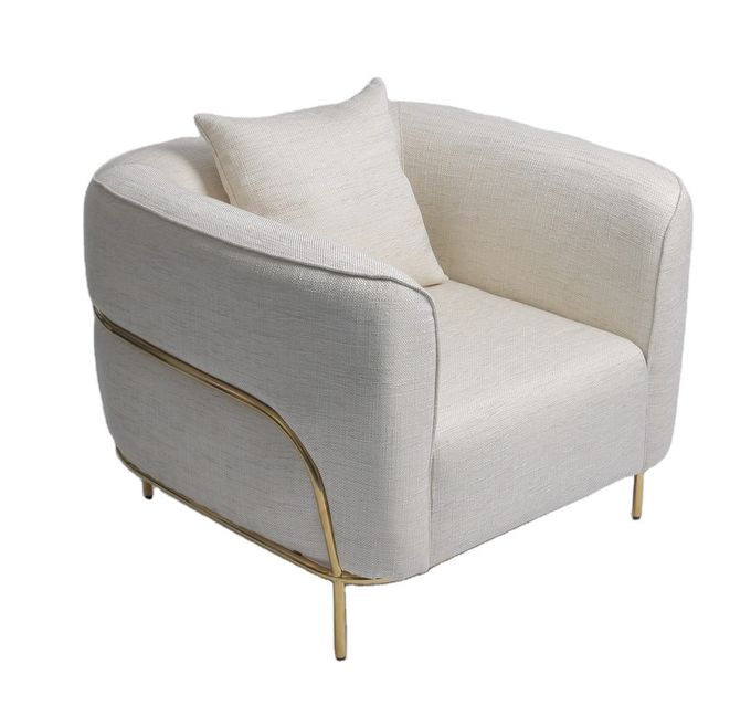 Gewebe 89*85*90CM gepolsterter Klubsessel mit Goldedelstahl 2