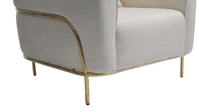 Gewebe 89*85*90CM gepolsterter Klubsessel mit Goldedelstahl 1