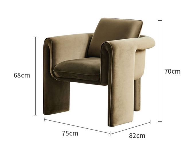 Einzelnes 75*82*70cm beige Samt-Lehnsessel-Wohnzimmer-Sofa 5