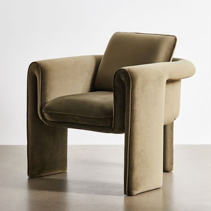 Einzelnes 75*82*70cm beige Samt-Lehnsessel-Wohnzimmer-Sofa 3