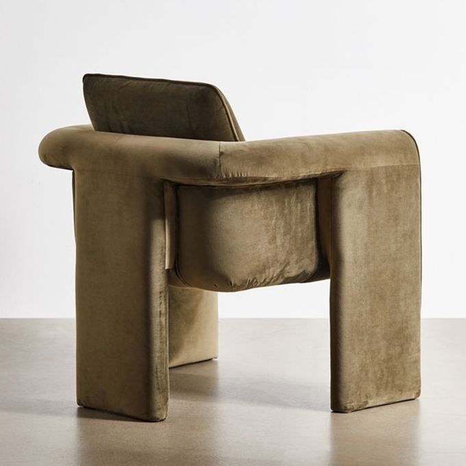 Einzelnes 75*82*70cm beige Samt-Lehnsessel-Wohnzimmer-Sofa 2