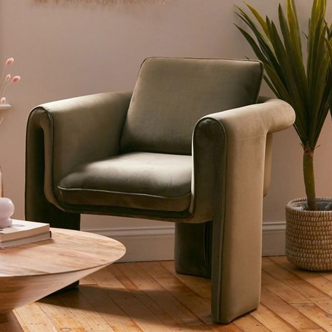 Einzelnes 75*82*70cm beige Samt-Lehnsessel-Wohnzimmer-Sofa 0
