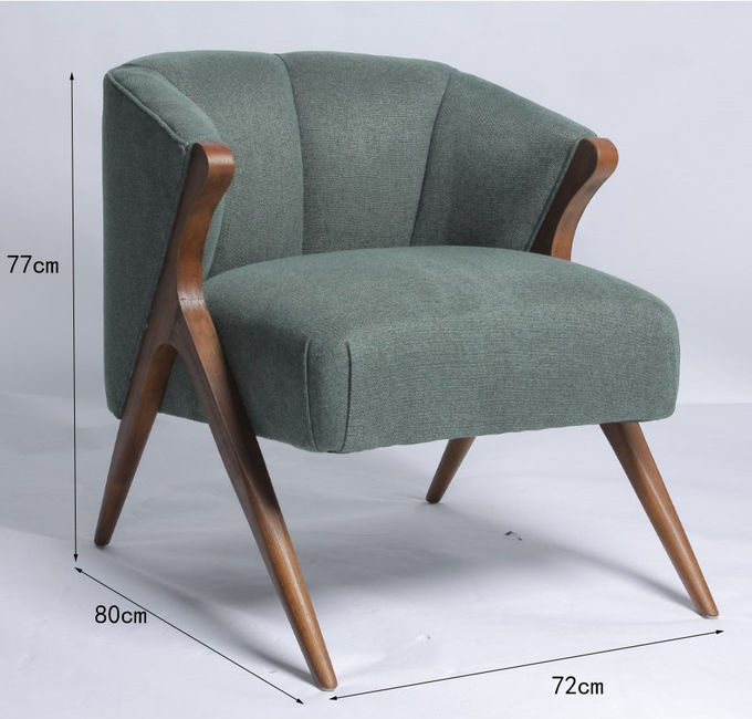 Im amerikanischen Stil Lehnsessel-Sofa Chair With Solid Wood-Beine des gewebten Materials 0