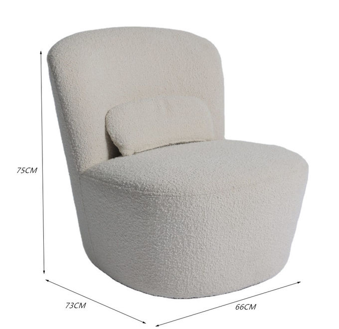 Einzelner beige Samt-Lehnsessel-modernes Gewebe Sofa Chair 75*82*70cm 2