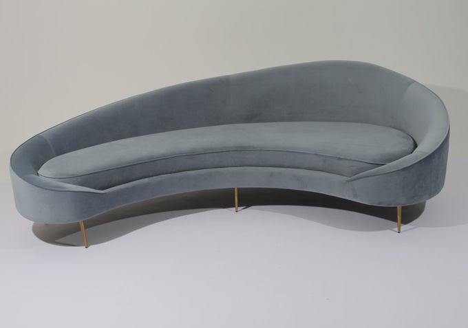 Samt-Gewebe Sofa Stainless Steel Base Couch W 260cm für Wohnzimmer 4