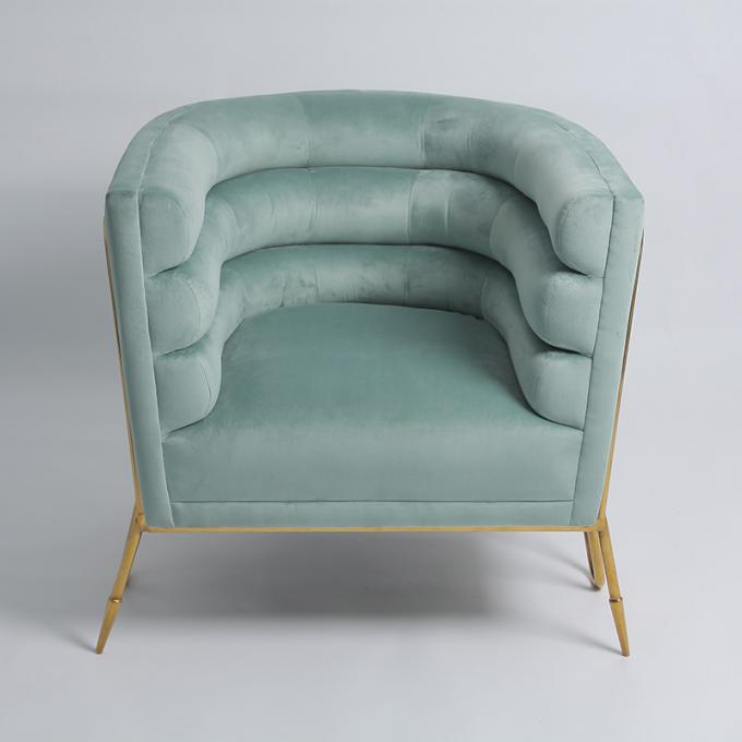 Bequemer Samt-Wohnzimmer-Stuhl-LuxusEdelstahl 1